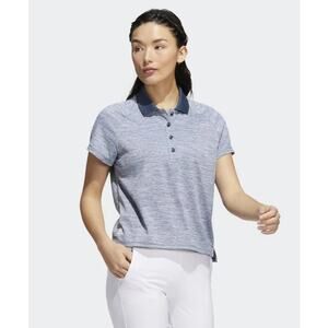 Adidas Melange Golf Performance Short Sleeve Polo Shirt Navy Blue M